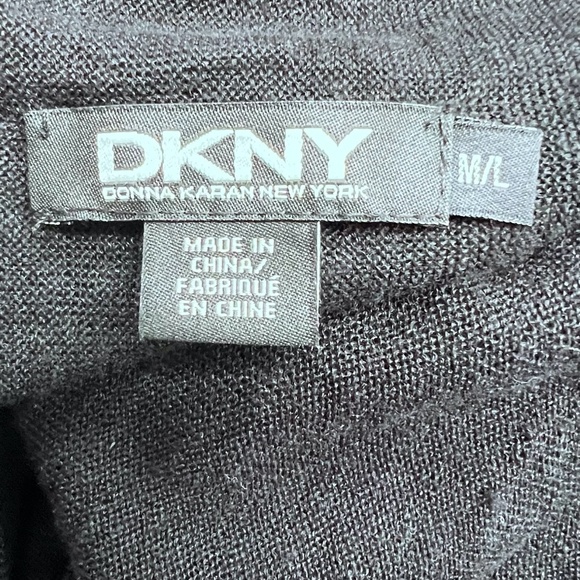 DKNY BLACK LINEN KNIT OPEN FRONT SWEATER VEST MULTIWAY INFINITY WRAP - Picture 10 of 15